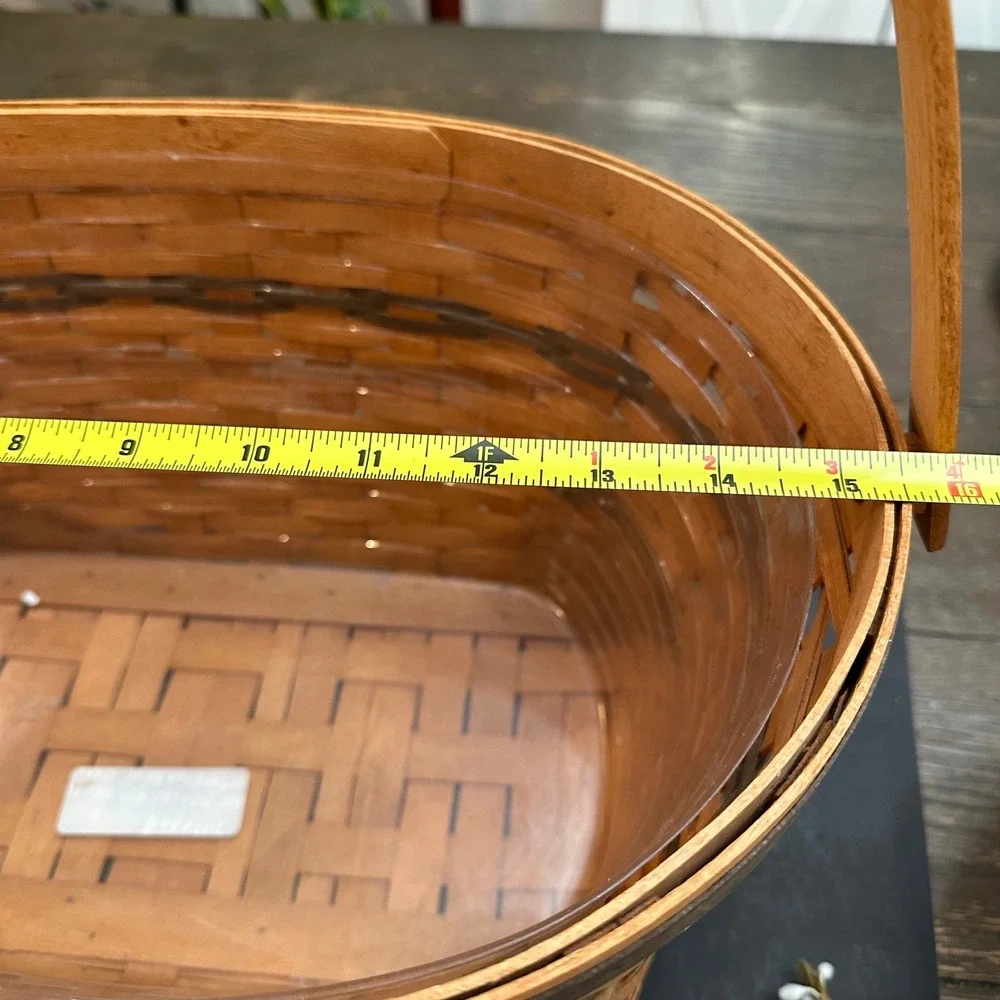 Longaberger Traditions 1995 Vintage Family Basket Folding Handles Large W/ Liner